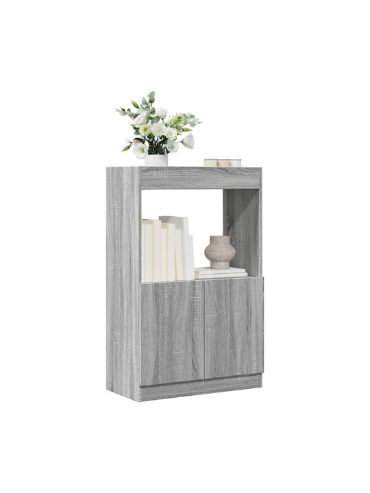 Living Room Display Cabinet Made of Particle Board Grey Sonoma 63x33x100cm