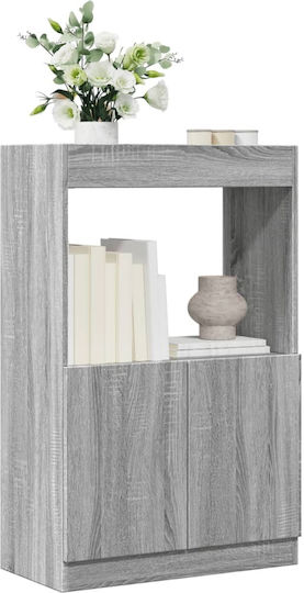 Living Room Display Cabinet Made of Particle Board Grey Sonoma 63x33x100cm