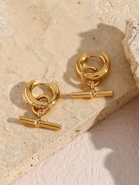 Eluna Single Gold Plated Steel Hoop Earring