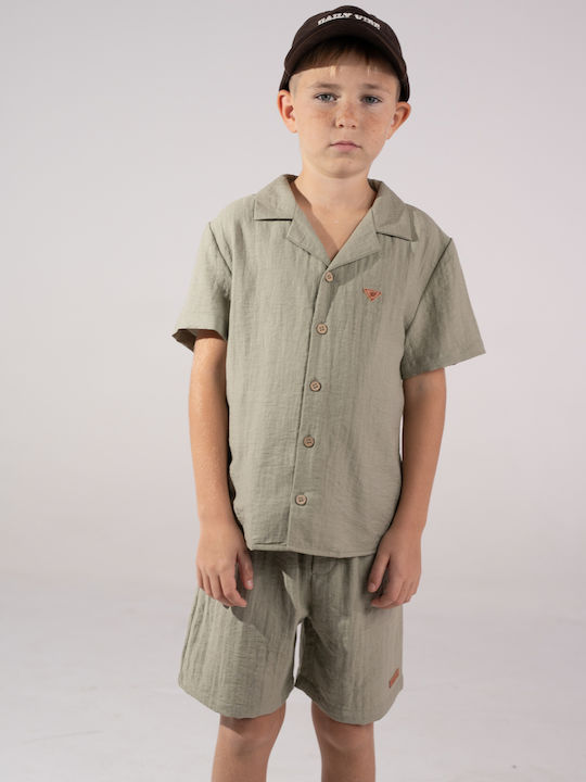 Kinderbekleidungssets mit Sommer-Shorts 2 Stück Olivgrün