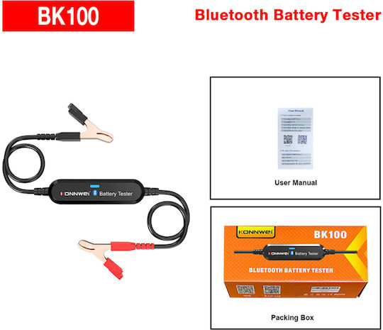 Konnwei BK100-BK Tester Analogic de Baterii cu Cleme de Crocodil