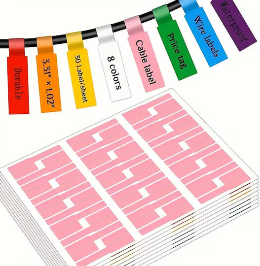 Set Waterproof Self-Adhesive Cable Organization Labels 10pcs 8.4x2.6x1.4cm White