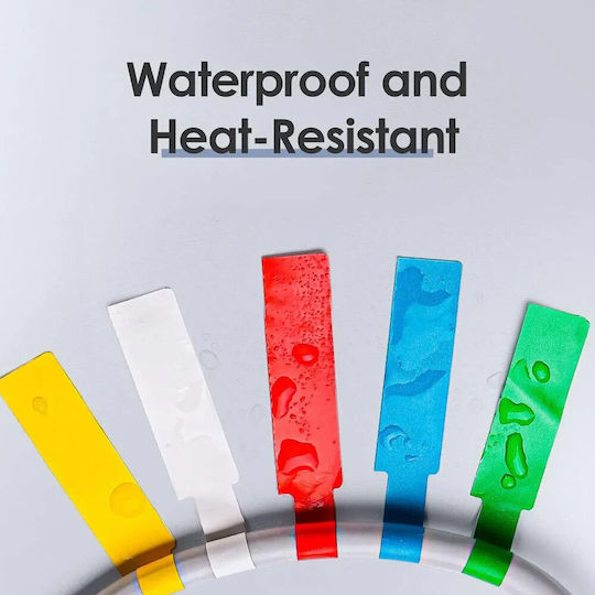 Set Waterproof Self-Adhesive Cable Organization Labels 10pcs 8.4x2.6x1.4cm White