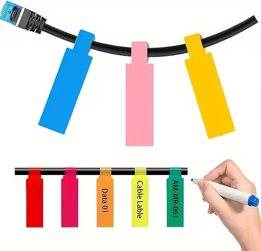 Set Waterproof Self-Adhesive Cable Organization Labels 10pcs 8.4x2.6x1.4cm Green