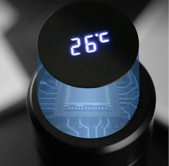Ποτήρι Θερμός 500ml LED δείκτη θερμοκρασίας Smart cup Μαύρο