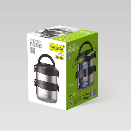 Maestro Plastic / Stainless Steel Thermos Bottle 1.5L Black