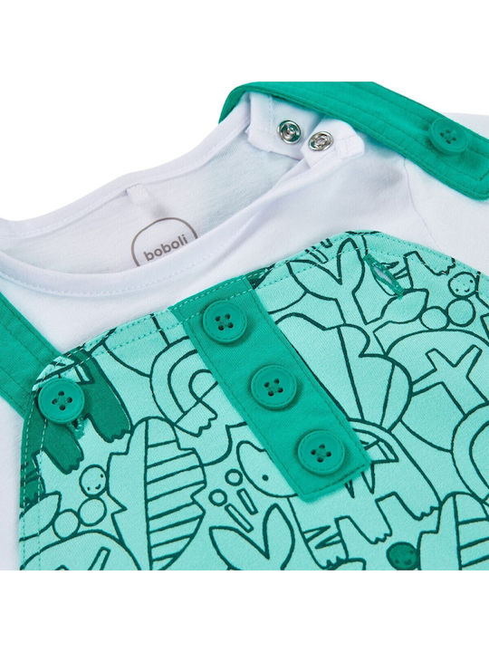 Boboli Set Onesie with Pants Green