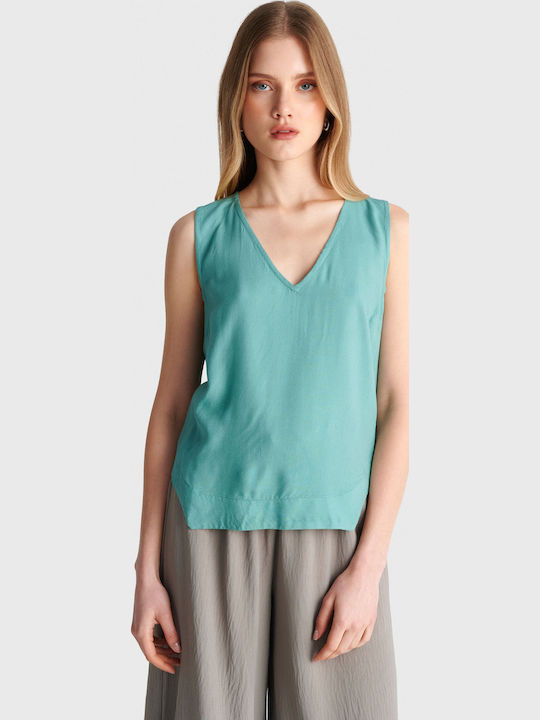 Women's Sleeveless Blouse Green