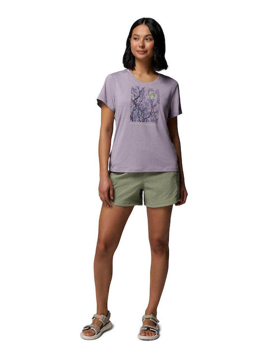 Women's Short Sleeve Blouse Purple