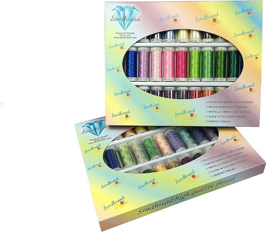 Embroidery Thread Set 63 Spools 300 M Multicolor