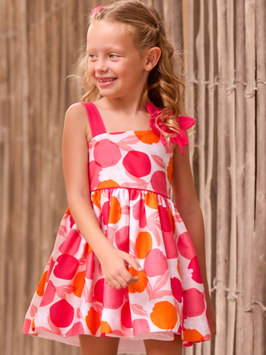 Girls Dress Sleeveless Floral Red