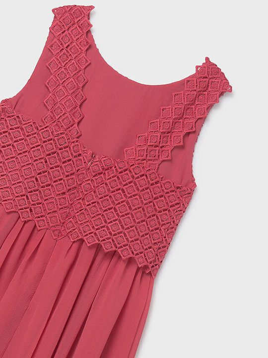 Mädchenkleid Ärmellos Koralle
