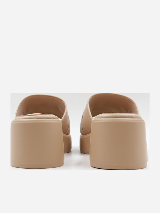 Mules With Heel In Pink Colour
