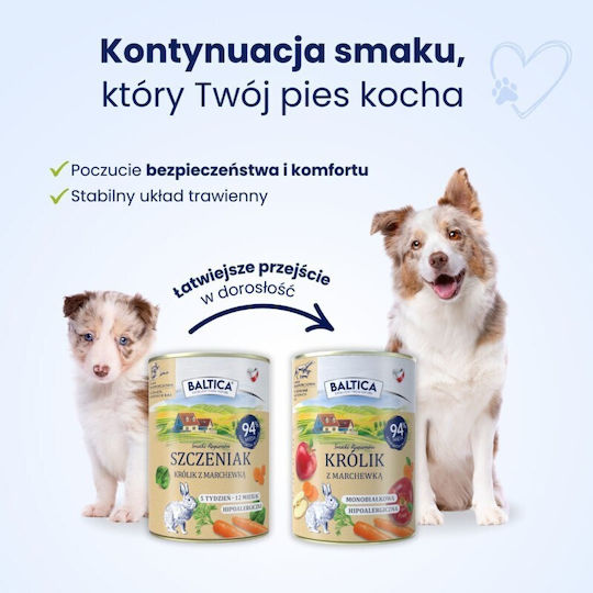 Baltica Wet Food for Puppies with Rabbit and Carrot Grain-Free 400gr