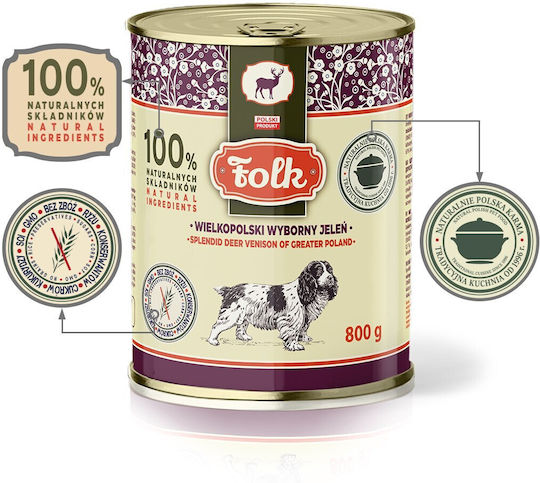 Dog Food Wet Food Dogs with Deer Grain-Free 800gr