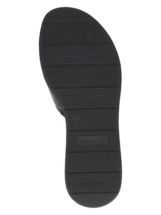Leather Women's Flat Sandals Black