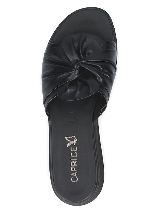 Leather Women's Flat Sandals Black