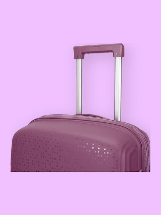 Amber Large Hard Travel Suitcase Purple with 4 Wheels Height 75cm