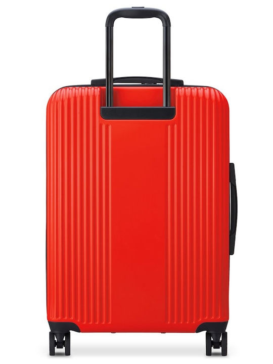 Delsey Ophelie Travel Suitcases Hard Red with 4 Wheels Set of 3pcs