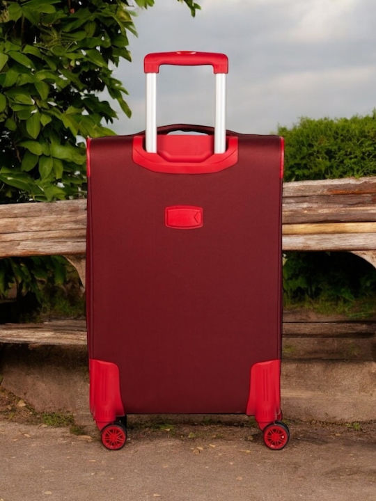Cardinal 3300 Travel Suitcases Fabric Bordeaux with 4 Wheels Set of 3pcs