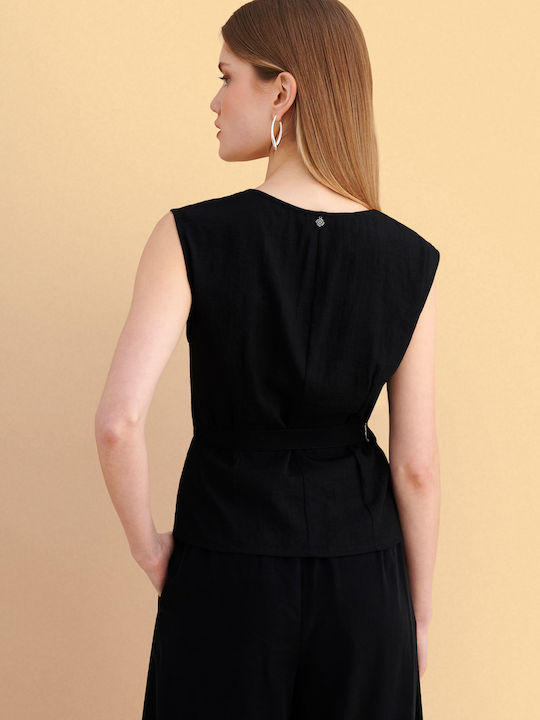 Sleeveless Women's Shirt Black