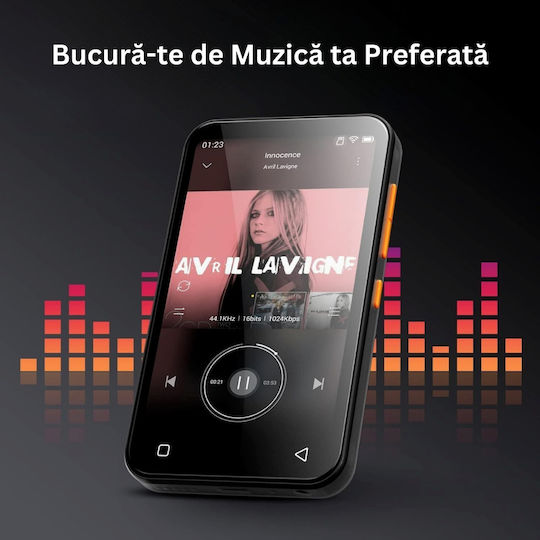 MP4 Player (72GB) cu Ecran Tactil IPS 4" Negru ED415