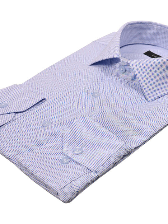 Long Sleeve Cotton Shirt in Regular Fit Light Blue