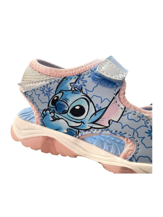 Kids' Sandals Stitch with Hoop & Loop Closure and Lights Light Blue
