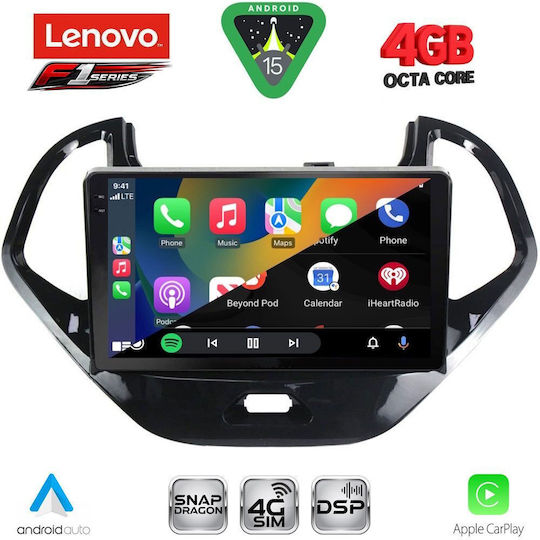 Lenovo Car Audio System for Ford Ka 2017 (Bluetooth/USB/WiFi/GPS/Apple CarPlay/Android Auto) with 9" Touch Screen