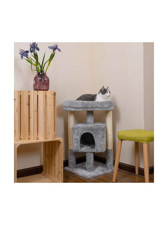 Animal Scratching Post Cat Trees Gray 3 levels 41x41x72cm