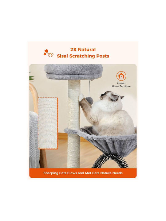 Animal Cat Scratching Post Cat Trees Gray 2 levels 40x40x71cm