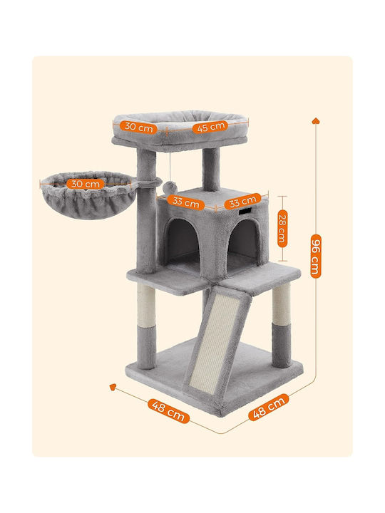 Animal Scratching Post Cat Trees Gray 4 levels 48x48x96cm