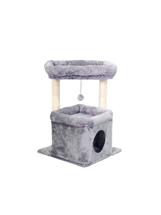 Animal Cat Scratching Post Cat Trees Gray 2 levels 40x40x68cm