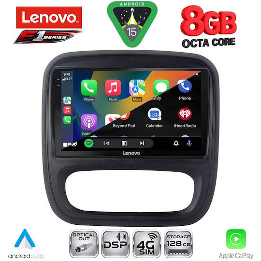 Lenovo Car Audio System for Opel Vivaro Renault Trafic Nissan NV300 2014-2019 (Bluetooth/USB/WiFi/GPS/Apple CarPlay/Android Auto) with 9" Touch Screen