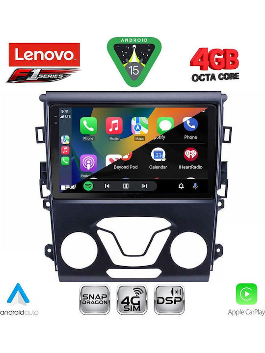 Lenovo Car Audio System for Ford Mondeo 2014-2023 with A/C Bluetooth USB WiFi GPS Apple CarPlay Android Auto with 9" Touch Screen
