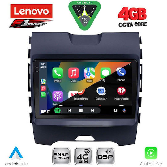 Lenovo Car Audio System for Ford Edge 2015-2023 Bluetooth USB WiFi GPS Apple CarPlay Android Auto with 9" Touch Screen