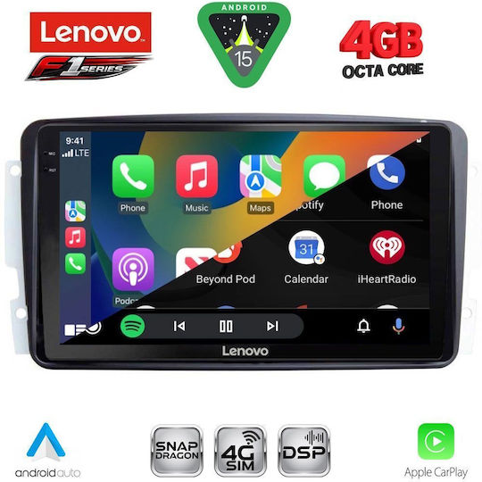 Lenovo Ηχοσύστημα Αυτοκινήτου για Mercedes-Benz CLK Class 2000-2004 (Bluetooth/USB/WiFi/GPS/Apple-Carplay/Android-Auto) με Οθόνη Αφής 9"