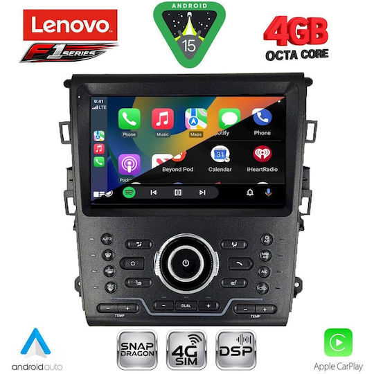 Lenovo Car Audio System for Ford Mondeo 2014-2023 with Clima Bluetooth USB WiFi GPS Apple CarPlay Android Auto with 9" Touch Screen
