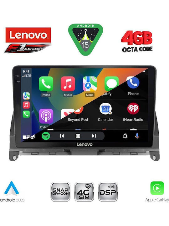 Lenovo Car Audio System for Mercedes-Benz C Class 2007-2011 (Bluetooth/USB/WiFi/GPS/Apple CarPlay/Android Auto) with 9" Touch Screen