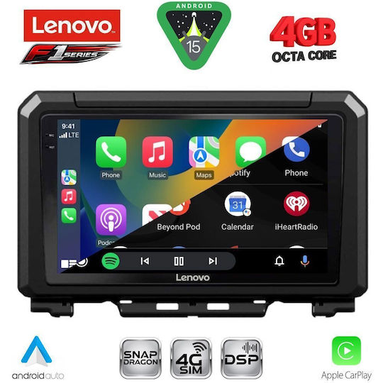 Lenovo Ηχοσύστημα Αυτοκινήτου για Suzuki Jimny 2017 (Bluetooth/USB/WiFi/GPS/Apple-Carplay/Android-Auto) με Οθόνη Αφής 9"