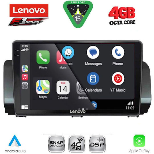 Lenovo Car Audio System for Dacia Logan / Sandero / Jogger 2020 (Bluetooth/USB/WiFi/GPS/Apple CarPlay/Android Auto) with 9" Touch Screen