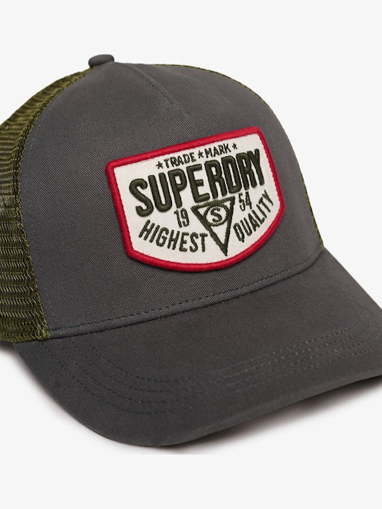 Superdry Mesh Trucker Cap Flint Stone Blue Grey W9010176a 9jo