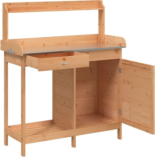 vidaXL Decorative Wooden Garden Workbench 110.5x45x124.5 cm 156344