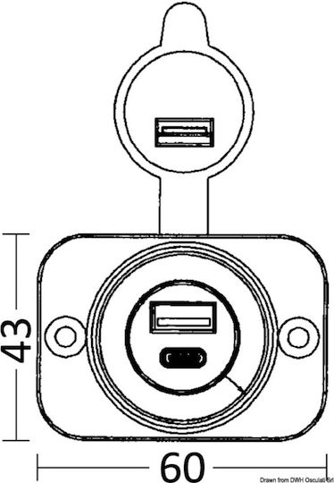 Usb Power Plug Socket + Micro Type-A + Type-C