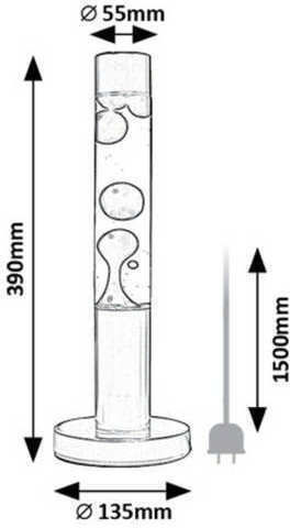 Rabalux Decorative Table Lamp LED Lava Lamp 39x39cm