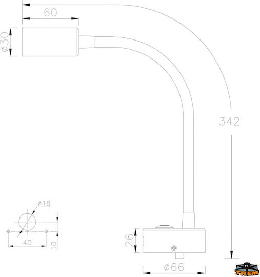 Αρθρωτός Προβολέας Led Υποδοχή Usb Χωρίς Dimmer