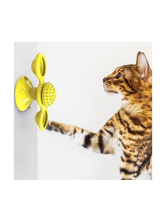 Automatic Cat Toy Ball Rotating Yellow 73x76x161mm