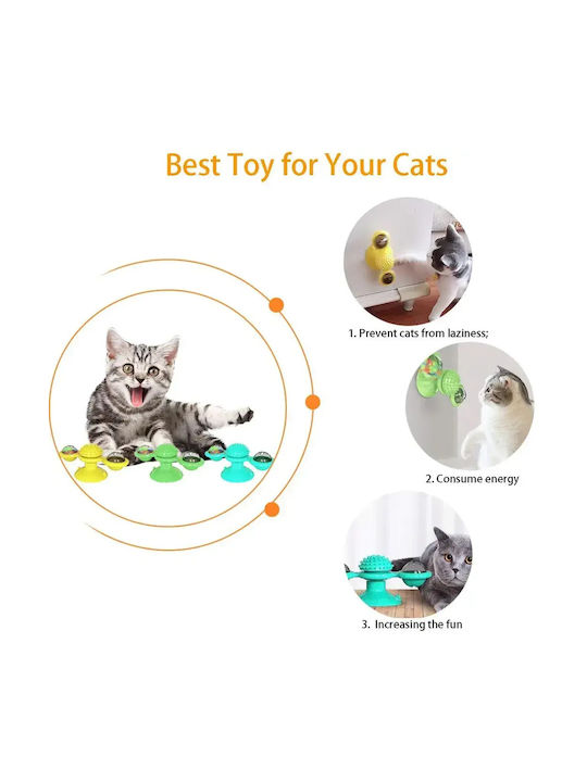 Automatic Cat Toy Ball Rotating Yellow 73x76x161mm