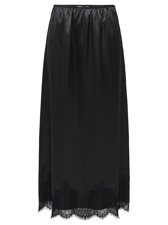 Saten Damenrock Schwarz