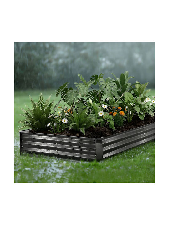 Vevor Vevor Set 2 Metallische Blumenkästen Dunkelgrau 240x30cm